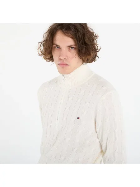 Пуловер Tommy Hilfiger Lambswool Blend Cable Zip Mock Ivory Petal XL