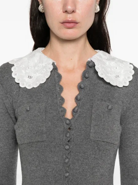 Rochie mini Self-portrait din dantelă de costum gri