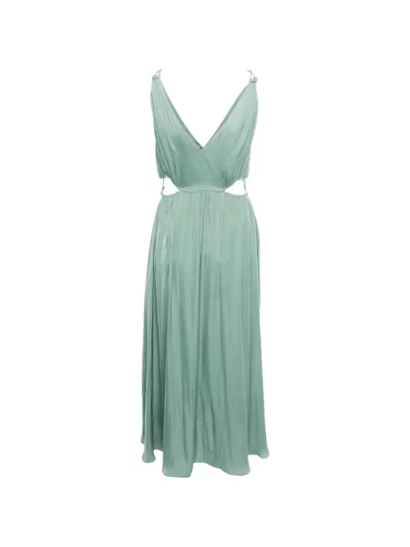 Rochie midi Maje fără mâneci ajurata verde