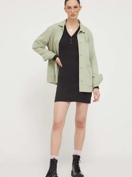 Obleka Tommy Jeans črna