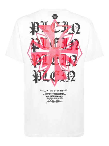 Tricou Philipp Plein cu imagine alb