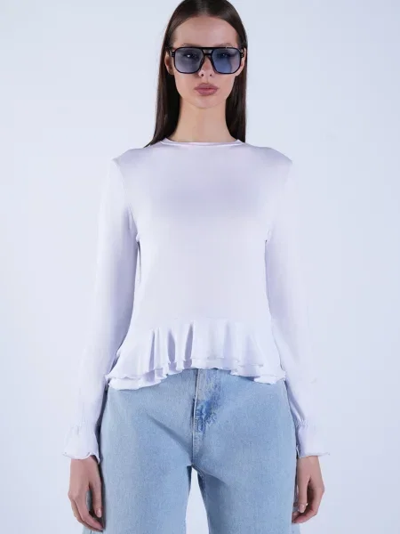 Trend Alaçatı Stili Majica bijela