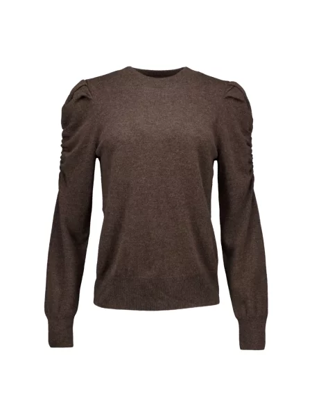 Sweter Janice wełniany brązowy