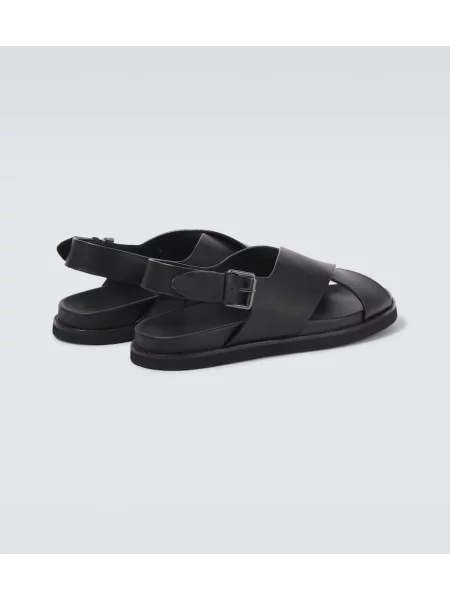 Sandale Polo Ralph Lauren din piele slingback negru