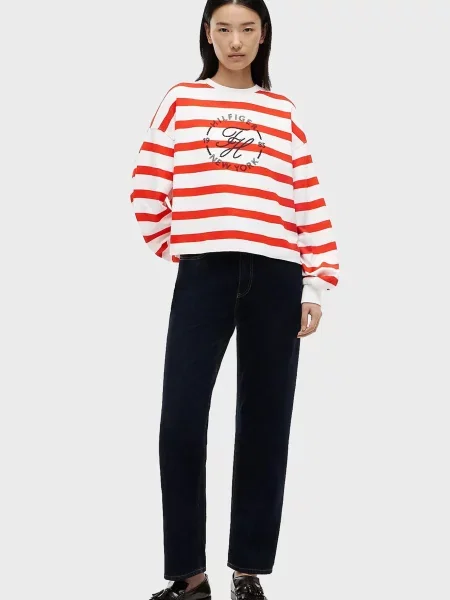 Свитшот Tommy Hilfiger в полоску белый