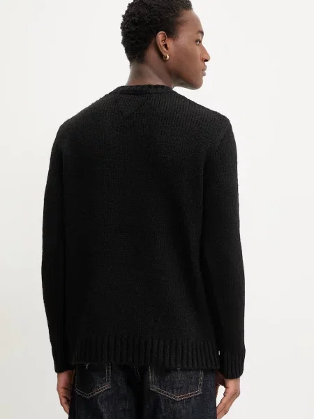 Tommy Jeans sweter z domieszką alpaki czarny