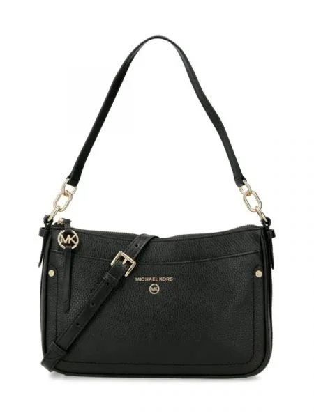 Michael Kors De piele geantă pe umăr JET SET negru