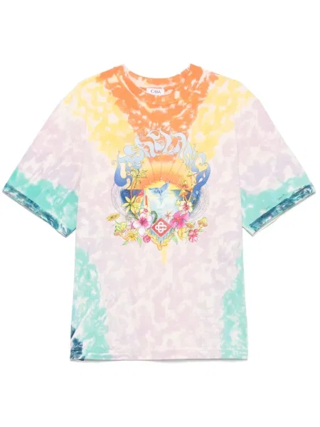 Тениска Casablanca с tie-dye ефект виолетово