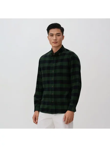 Reserved Kostkovaná košile regular fit zelená