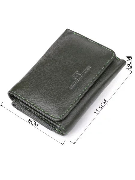 Кожаный кошелек St Leather Accessories зеленый