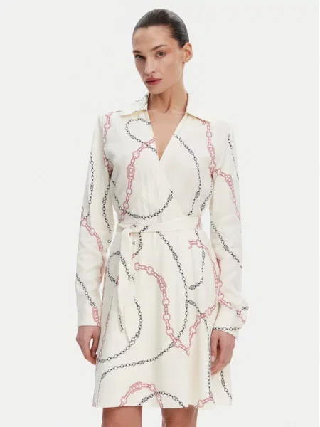 Cocktail obleka Tommy Hilfiger bela