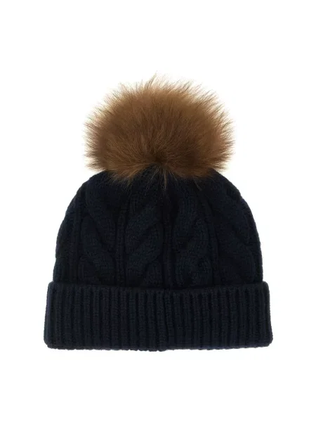 Czapka Moncler Grenoble z kaszmiru niebieska