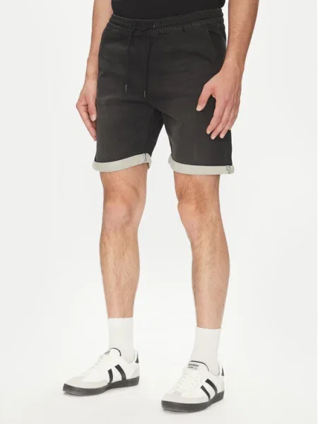 Jack&Jones Pantaloni scurți de blugi Rick negru