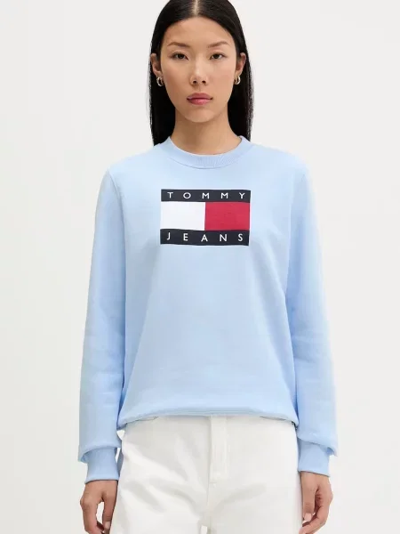 Tommy Jeans Bluza Flag jasny niebieski
