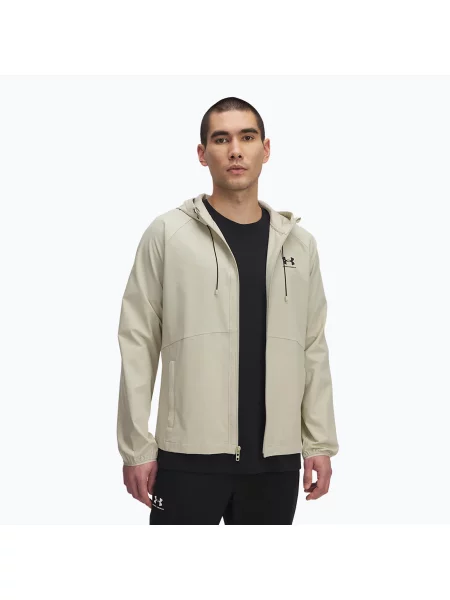 Kurtka treningowa Under Armour Vibe Woven khaki base/black beżowa