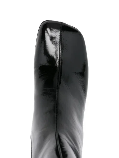 Botine Halmanera din piele de lac negru