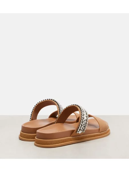 Sandale Jimmy Choo din piele de căprioară de cristal maro