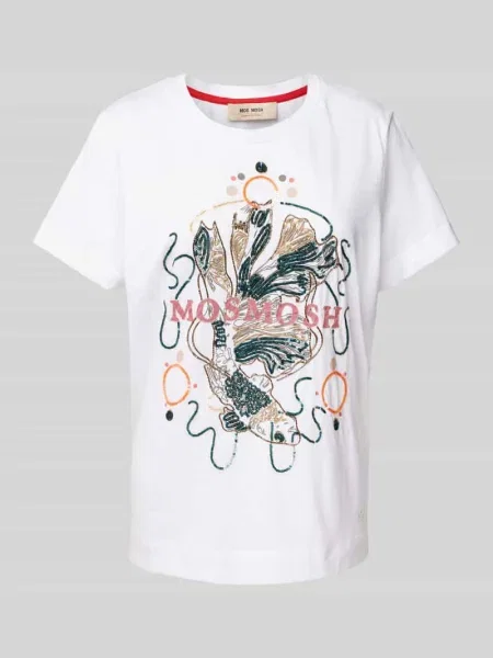 T-shirt z nadrukiem z logo model ‘HALLIN’ Mos Mosh biała