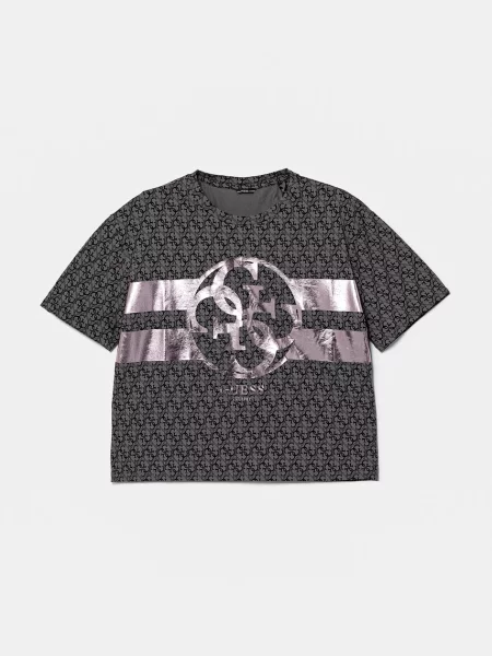 Guess Majica Črna Regular Fit siva