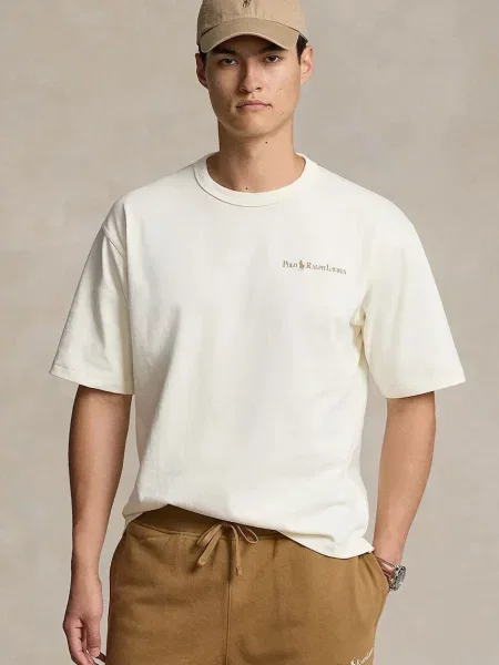 Polo Ralph Lauren t-shirt z nadrukiem beżowy