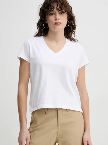 Тениска Levi's BOXY VNECK TEE бяло