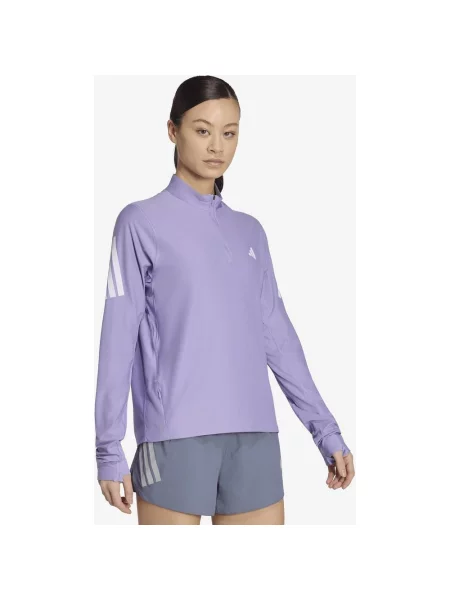 Bluza adidas Running Iconic Climacool Half Zip fiolet jasny XS