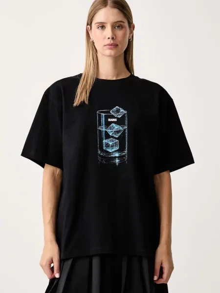 Rains T-shirt Classic T-shirt Cubes czarna