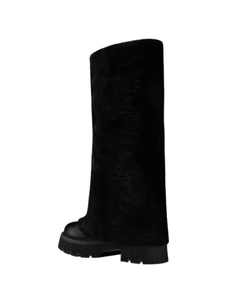Botine Bogner cu platformă din piele de oaie negru