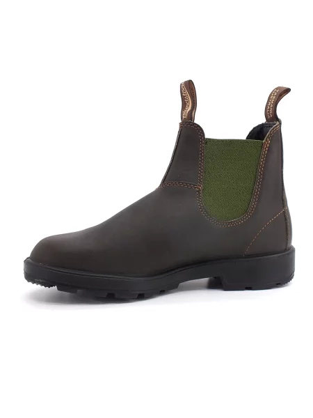 Sztyblety Blundstone skórzane z logo brązowe