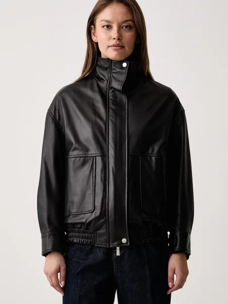 Kaos jachetă pentru femei din piele negru