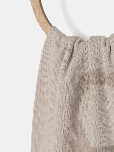 Calvin Klein szalik wełniany wzorzysty beżowy