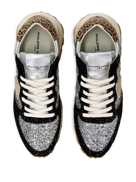 Sneakers Philippe Model Paris με λεοπαρ μοτιβο μαύρο