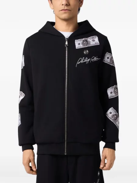 Hanorac cu glugă Philipp Plein negru
