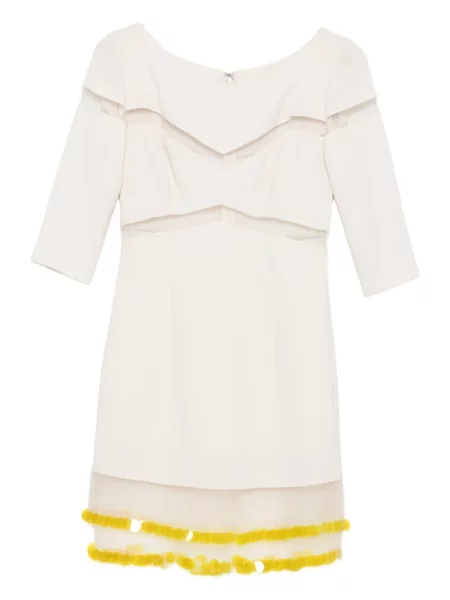 Rochie Gemy Maalouf transparente de costum alb