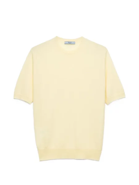 Scurt tricou Prada din cașmir galben