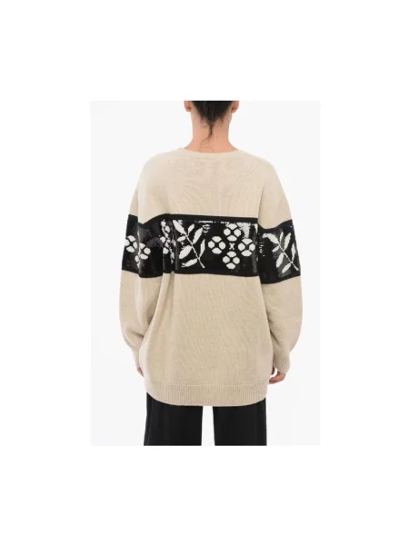 Sweter Max Mara z cekinami beżowy