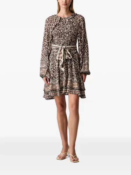 Rochie mini Farm Rio cu imprimeu abstract maro