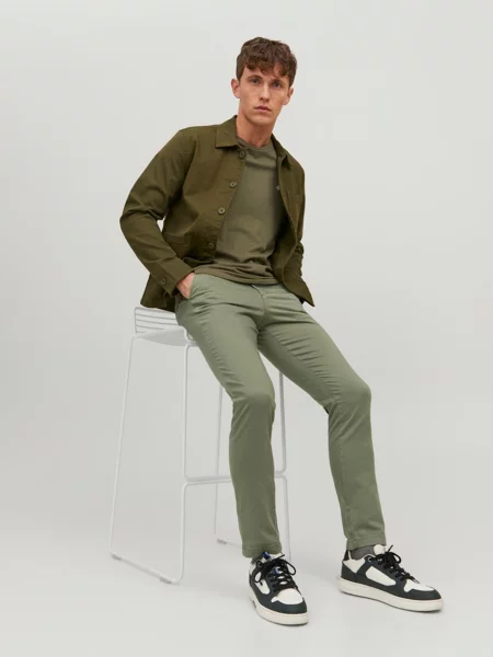 JACK & JONES Штани повсякденні Оливковий Без підкладки