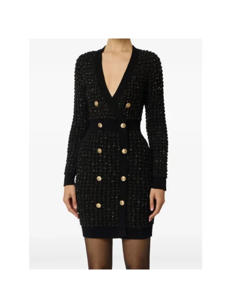 Bukiecik sukienka Elisabetta Franchi z cekinami czarna