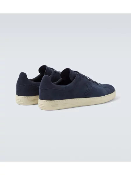 Sneakerși Tom Ford din piele de căprioară albastru