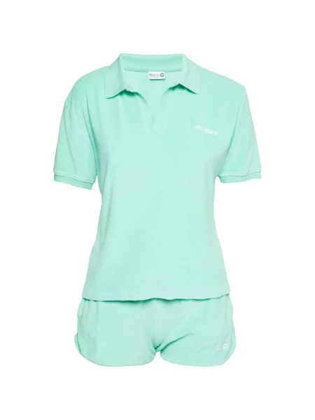 Pantaloni scurți Hunza G din material terry cu autograf verde