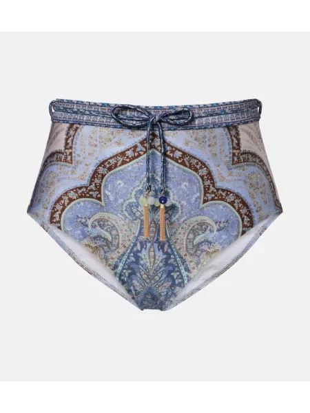 Bikini Zimmermann cu talie înaltă albastru