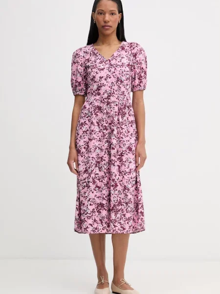 Marc O'Polo sukienka z wiskozą różowa