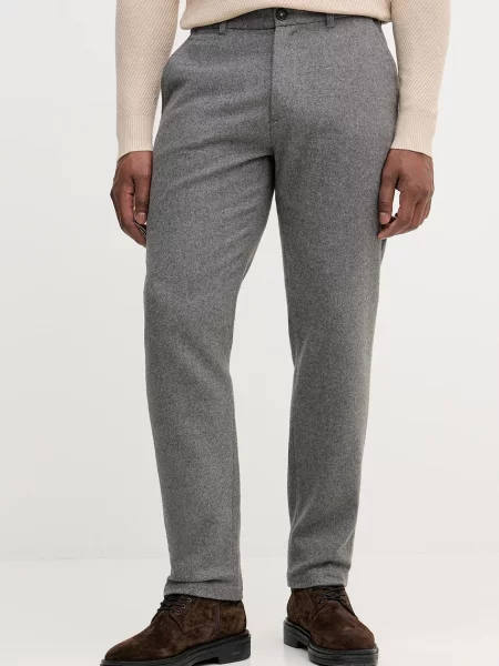 Kalhoty s příměsí vlny Barbour šedá