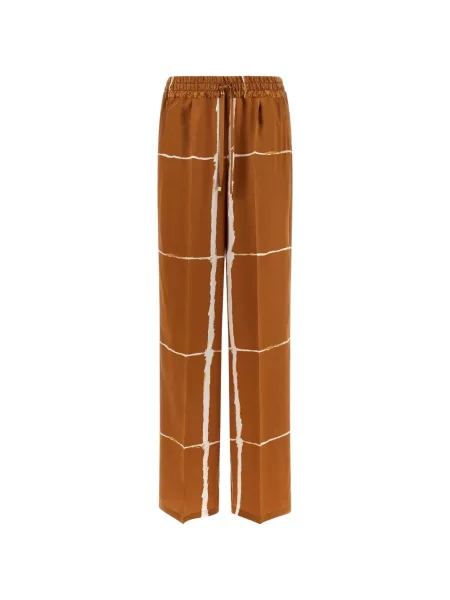 Pantaloni Kiton de mătase maro