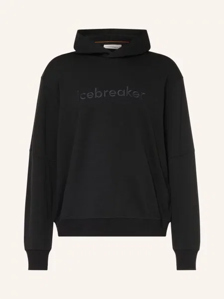 Icebreaker Mikina S Kapucí Realfleece™ Elemental Z Merino Vlny černá