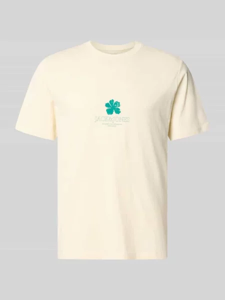 T-shirt o kroju regular fit z nadruk z logo model Eres' Jack & Jones biała