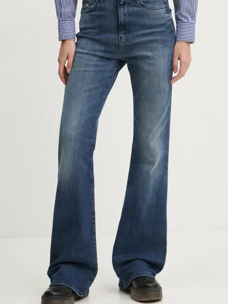 Дънки Tommy Jeans с висока талия синьо