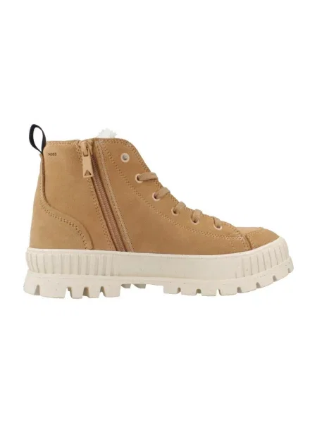 Botine Palladium cu șireturi maro