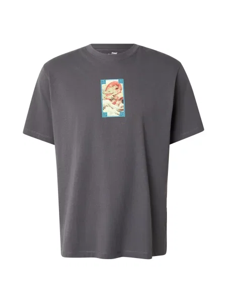 JACK & JONES Póló JORBIG JAPAN azúr / sötétszürke / világoszöld / sötét narancssárga